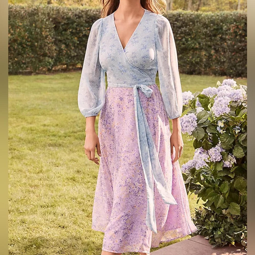 Ann Taylor Mixed Floral Wrap Dress
